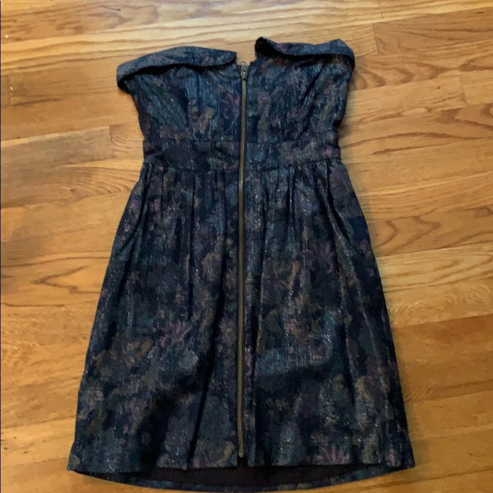 Strapless Full Zipper Multicolor Dress